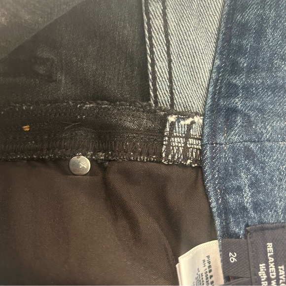 Veronica Beard Jeans Taylor WideLeg High Rise 2 Tone Blue Moon 26 ALTERED TO 24 - Picture 14 of 15